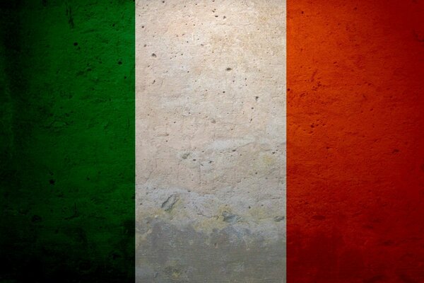 Bandera italiana Vintage en pared de hormigón