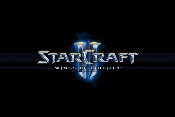 Imagen del salvapantallas de StarCraft sobre fondo negro con retroiluminación
