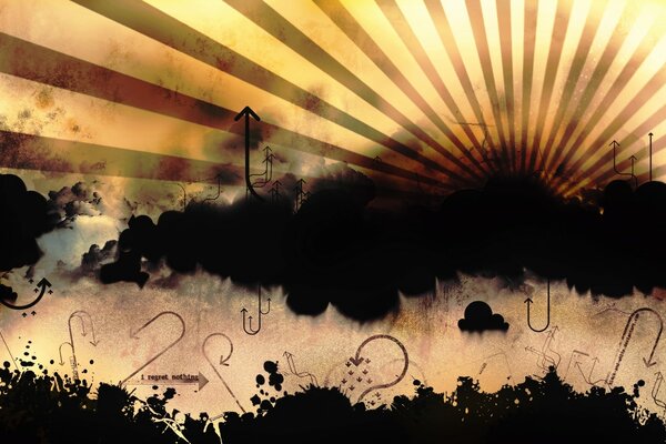 El sol sale en plena abstracción