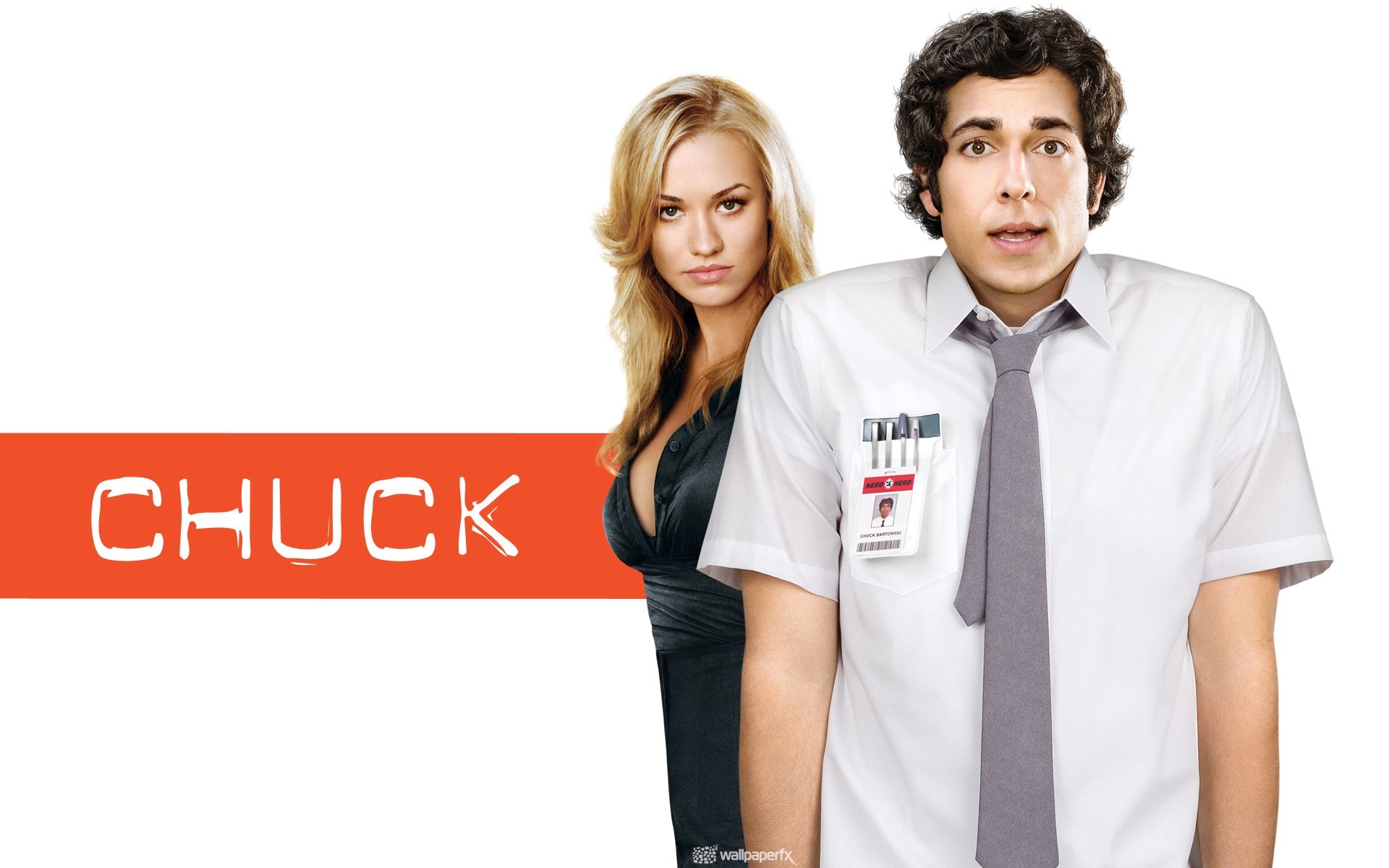 series de televisión aislado mujer hombre negocios hermosa joven zachary levy yvonne strahovski chuck bartowski sarah walker