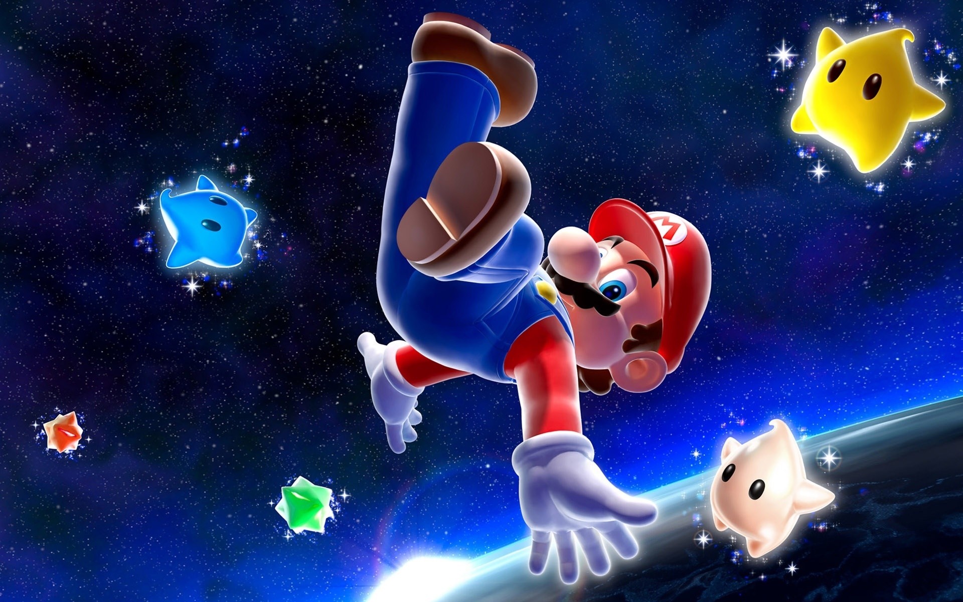 mario navidad luna fondo