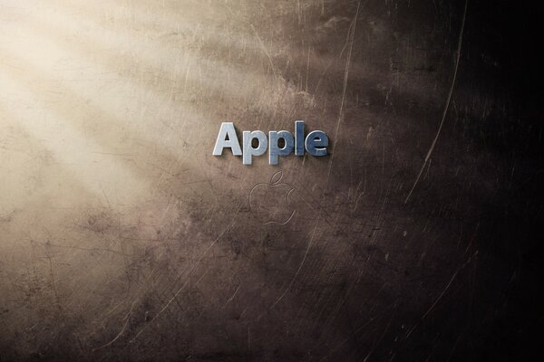 Inscripción de apple en letras grises