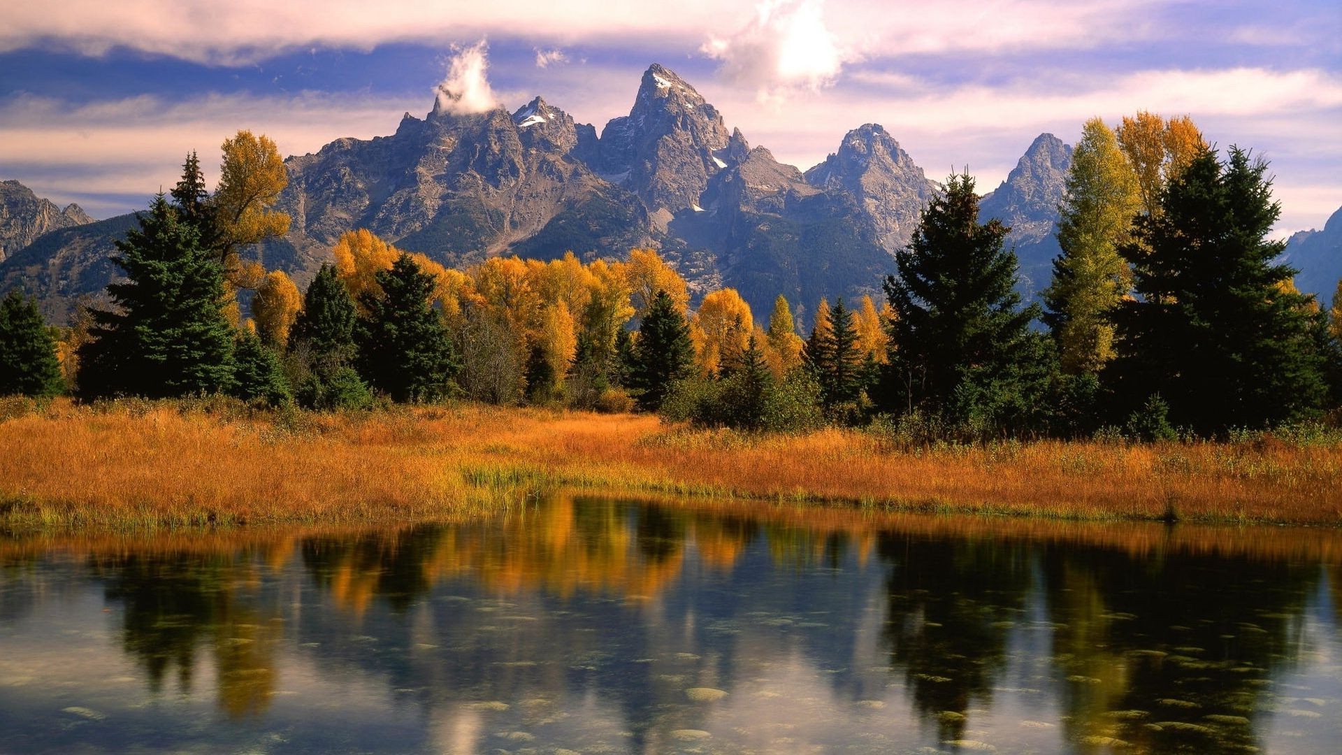 montañas lago reflexión agua paisaje naturaleza otoño amanecer al aire libre madera árbol puesta de sol sangre fría escénico río cielo placid