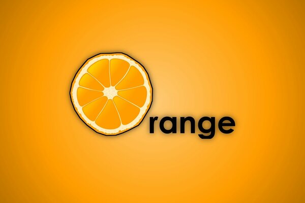 Diseño brillante de la palabra Orange con una rodaja de naranja