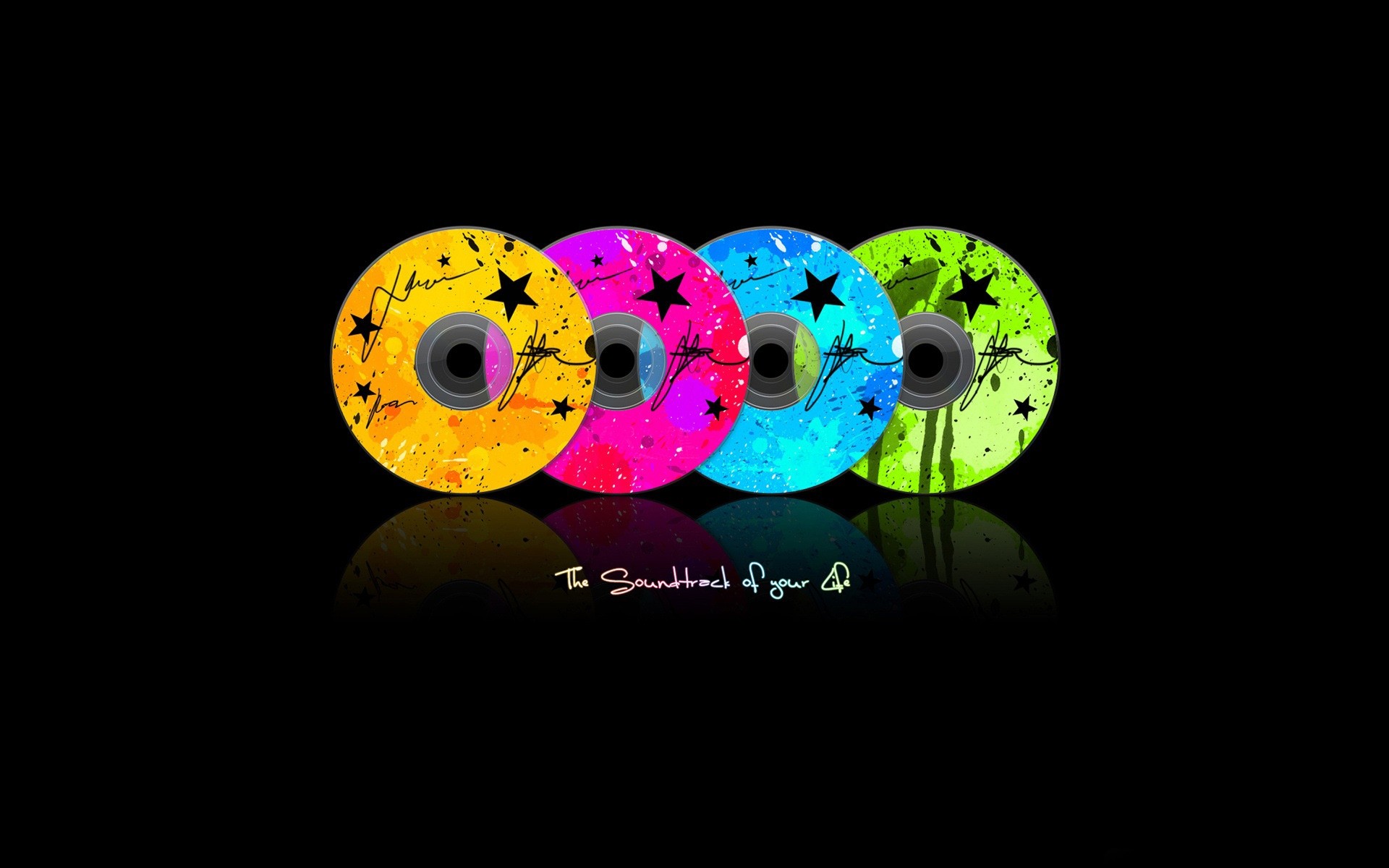 escritorio ilustración música cd dvd