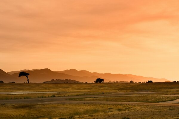 Desierto al atardecer paisaje