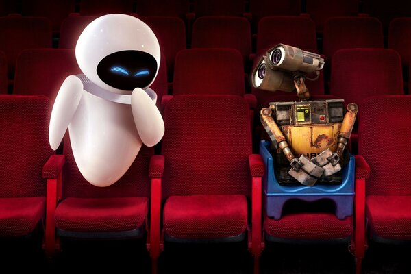Wall-e EVA cine tímido ríe cretinos rojos