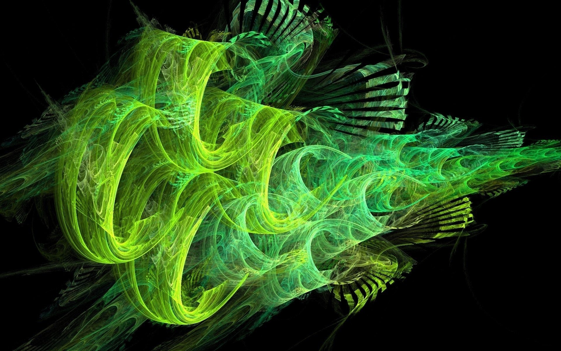 fractal abstracto onda gráfico curva dinámico arte diseño fantasía surrealista llama movimiento patrón fantástico ilustración geometría energía escritorio línea verde hermoso fondo
