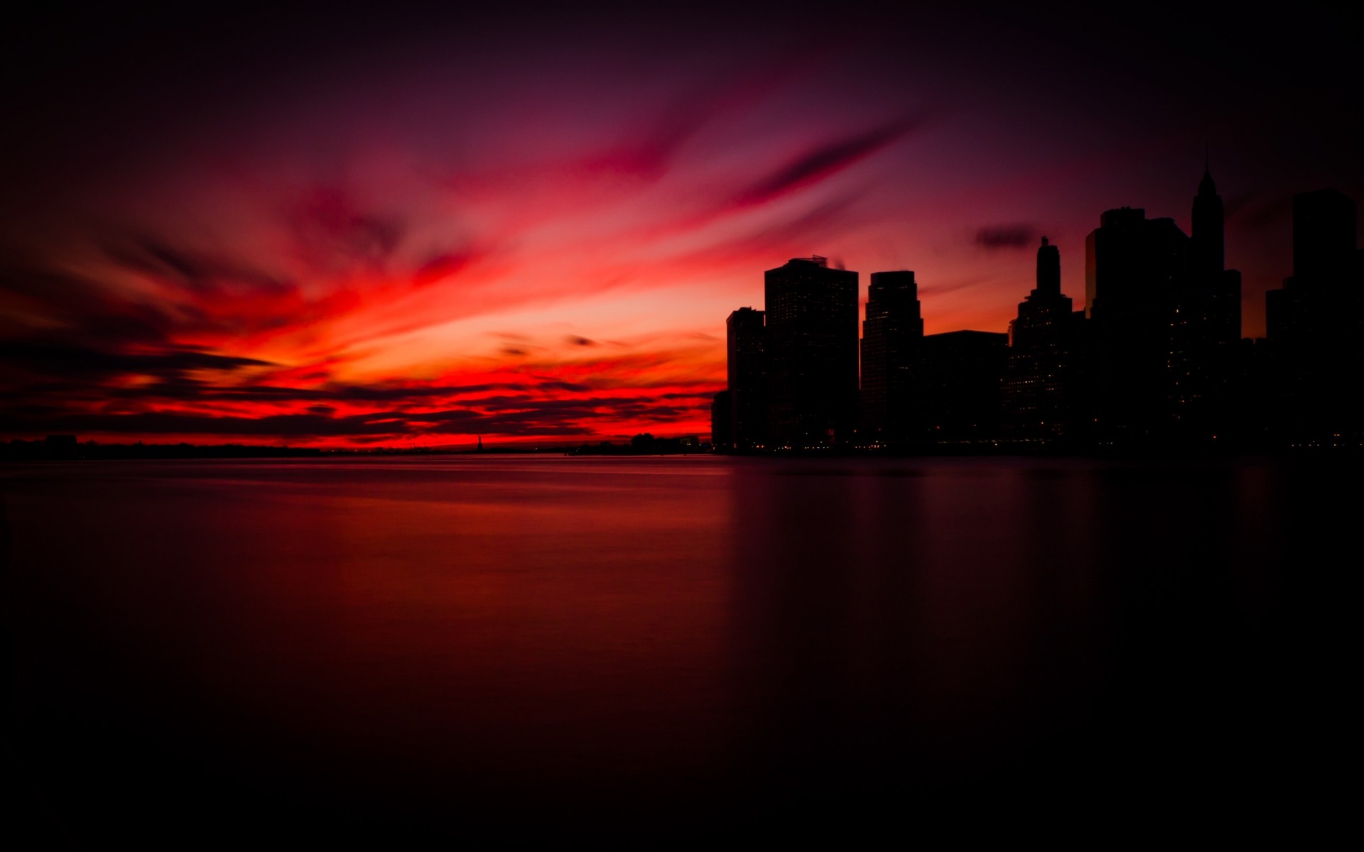 paisajes puesta de sol anochecer noche amanecer agua cielo luna skyline