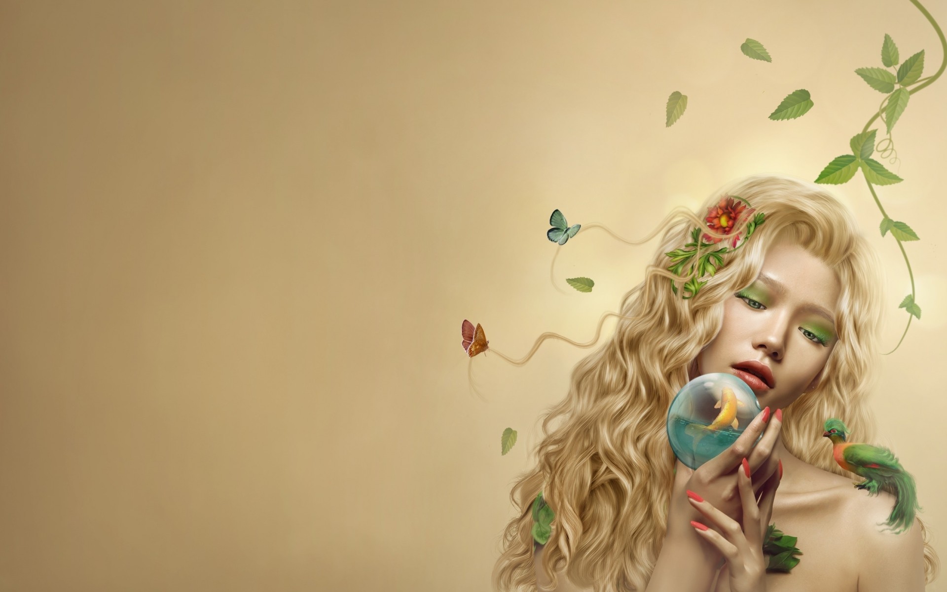 chica retrato arte flor mujer color modelo