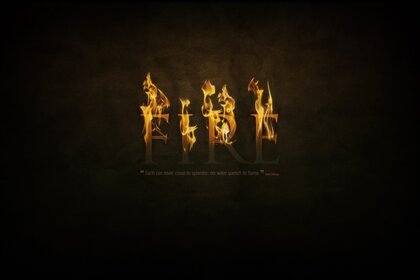 Llamas en la distancia. Luz. Caliente