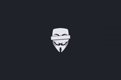Máscara de Vendetta sobre un fondo oscuro