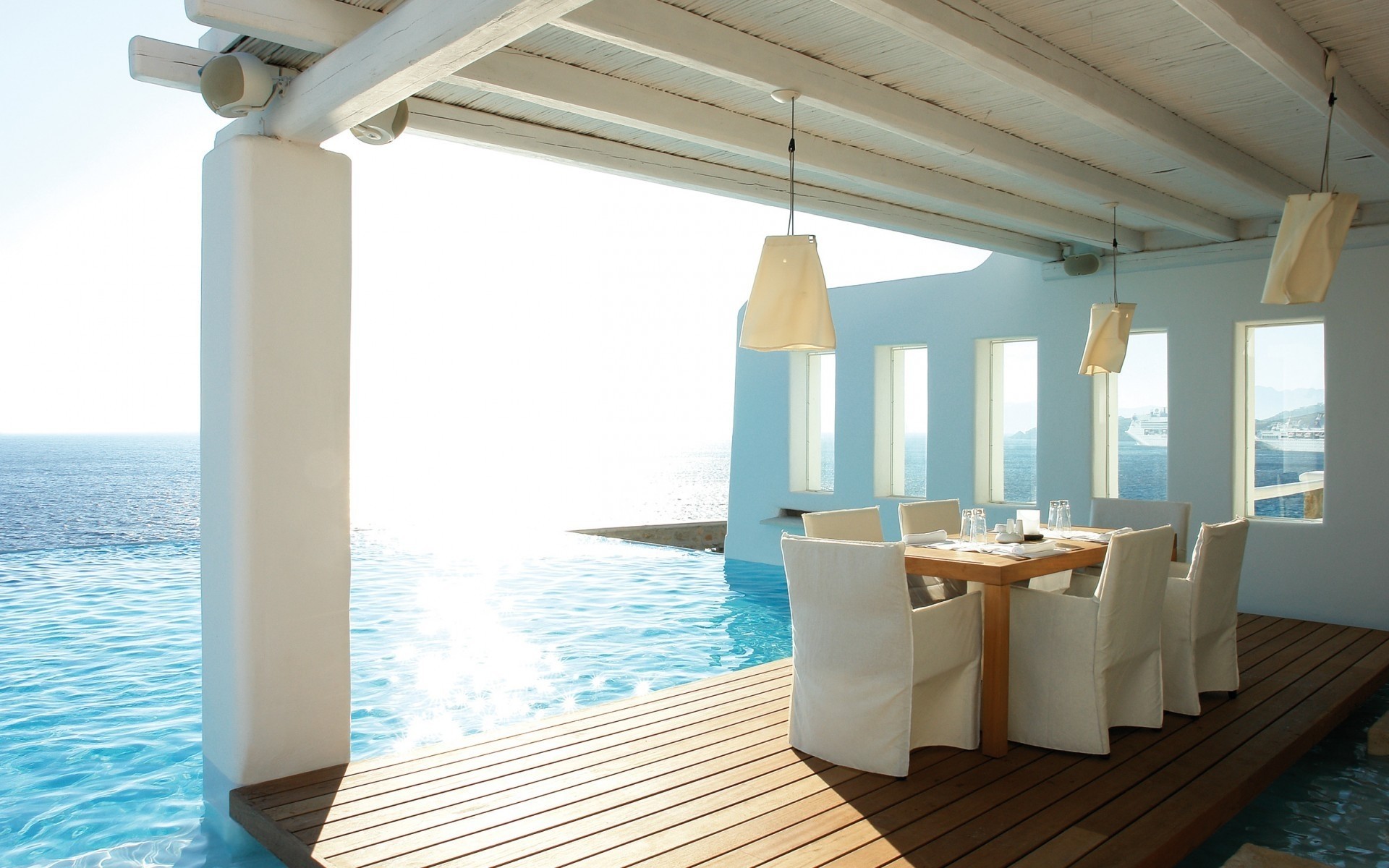 silla lujo hotel sofá resort muebles vacaciones villa habitación interior ventanas relajación verano océano mesa piscina piscina mar terraza fondo