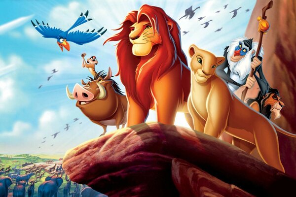 Dibujos animados el rey León. personajes principales de la caricatura el rey León
