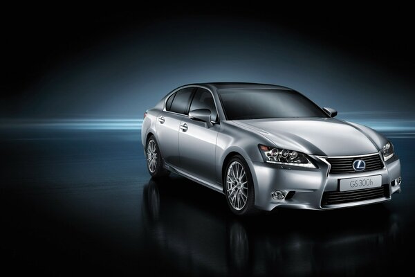 Coche lexus sobre fondo azul
