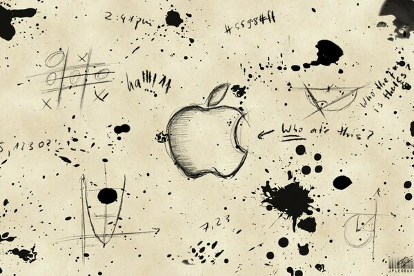 Dibujo creativo sobre el tema de apple