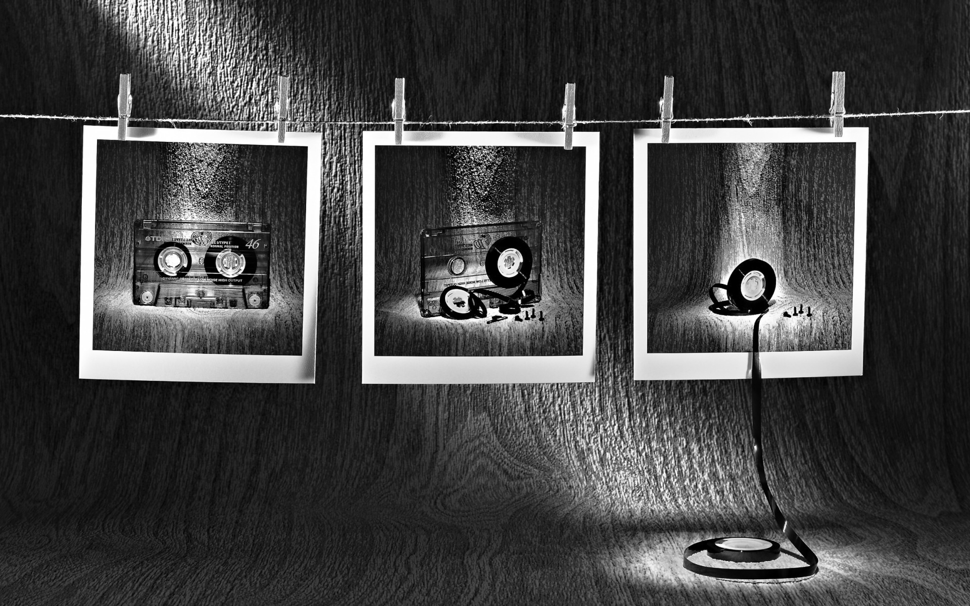 madera retro en blanco marco de fotos pared número uno cinta cassette vintage marcos