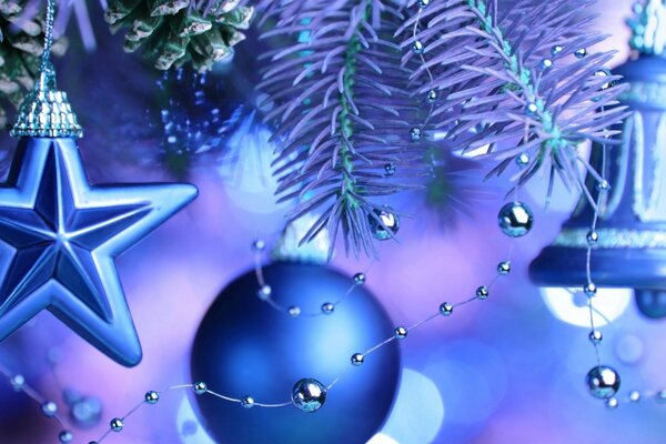 Decoración de Navidad azul fresco