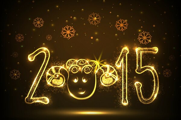 Año nuevo 2015. Números luminosos