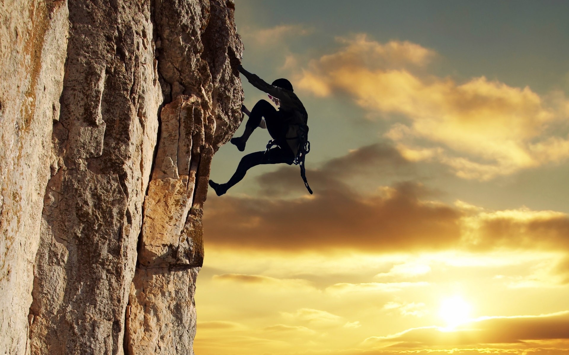 escalada escalada escalador puesta del sol escalada desafío cielo definición aventura coraje logro esfuerzo al aire libre perseverancia amanecer montañas piedras músculo