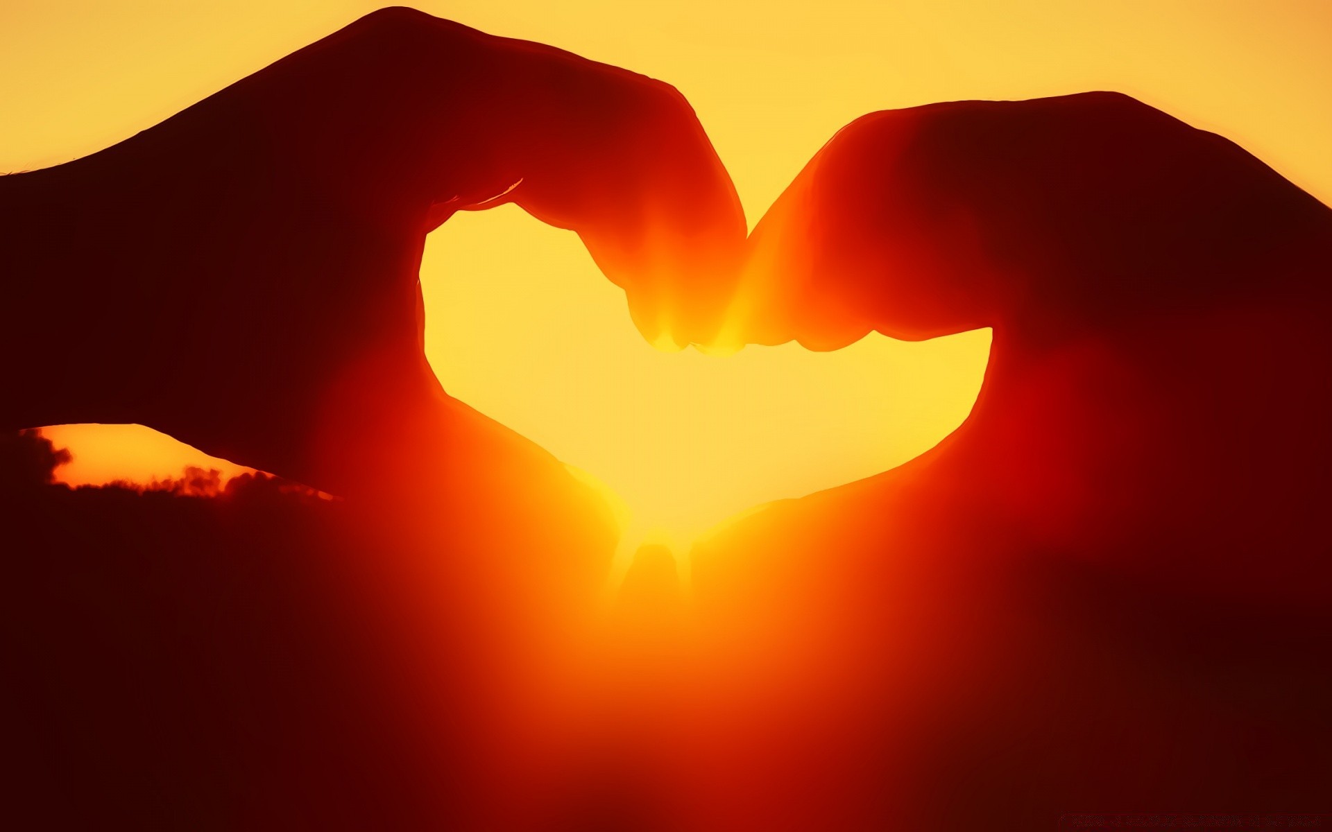 corazones puesta del sol amanecer silueta