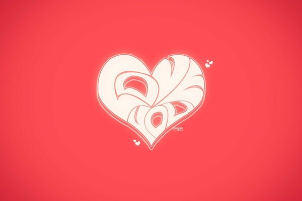 Emblema del corazón sobre fondo rosa