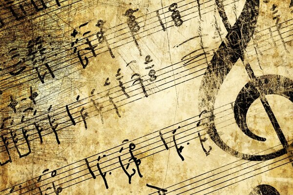 Viejo, sucio, notación musical