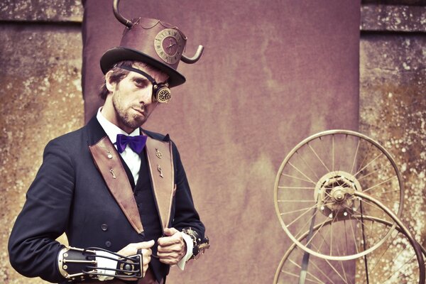 Vintage retro foto de hombre en Monocle