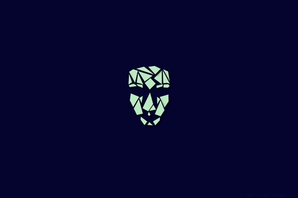 Fondo azul oscuro. Persona. Mosaico