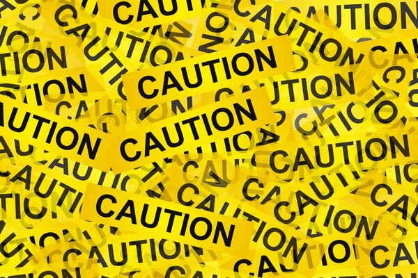 Texto Caution en toda la pantalla