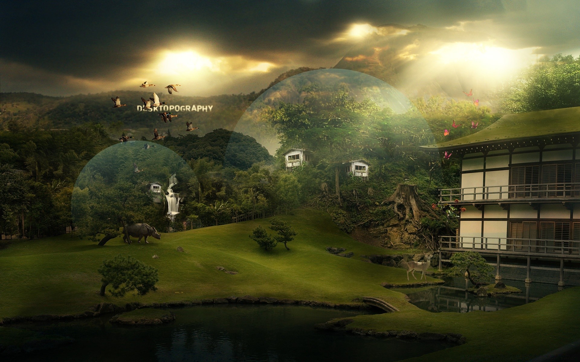 creativo paisaje agua árbol naturaleza río viajes al aire libre amanecer golf arquitectura hogar