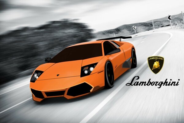 El coche naranja se mueve a velocidad