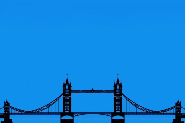 Sila puente sobre fondo azul