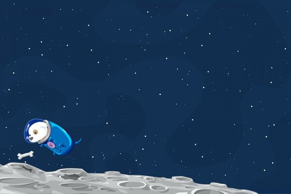Gráficos vectoriales de perros en la Luna