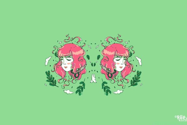Ilustración de dos niñas gemelas