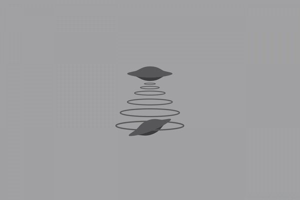 Dibujo minimalista con secuestro de Ovnis