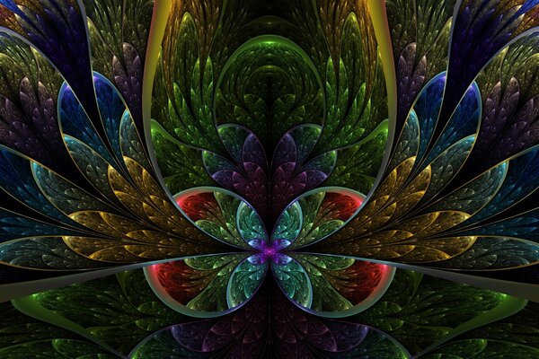 Abstracción de la flor en colores brillantes