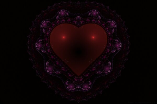 Hermoso corazón en la oscuridad