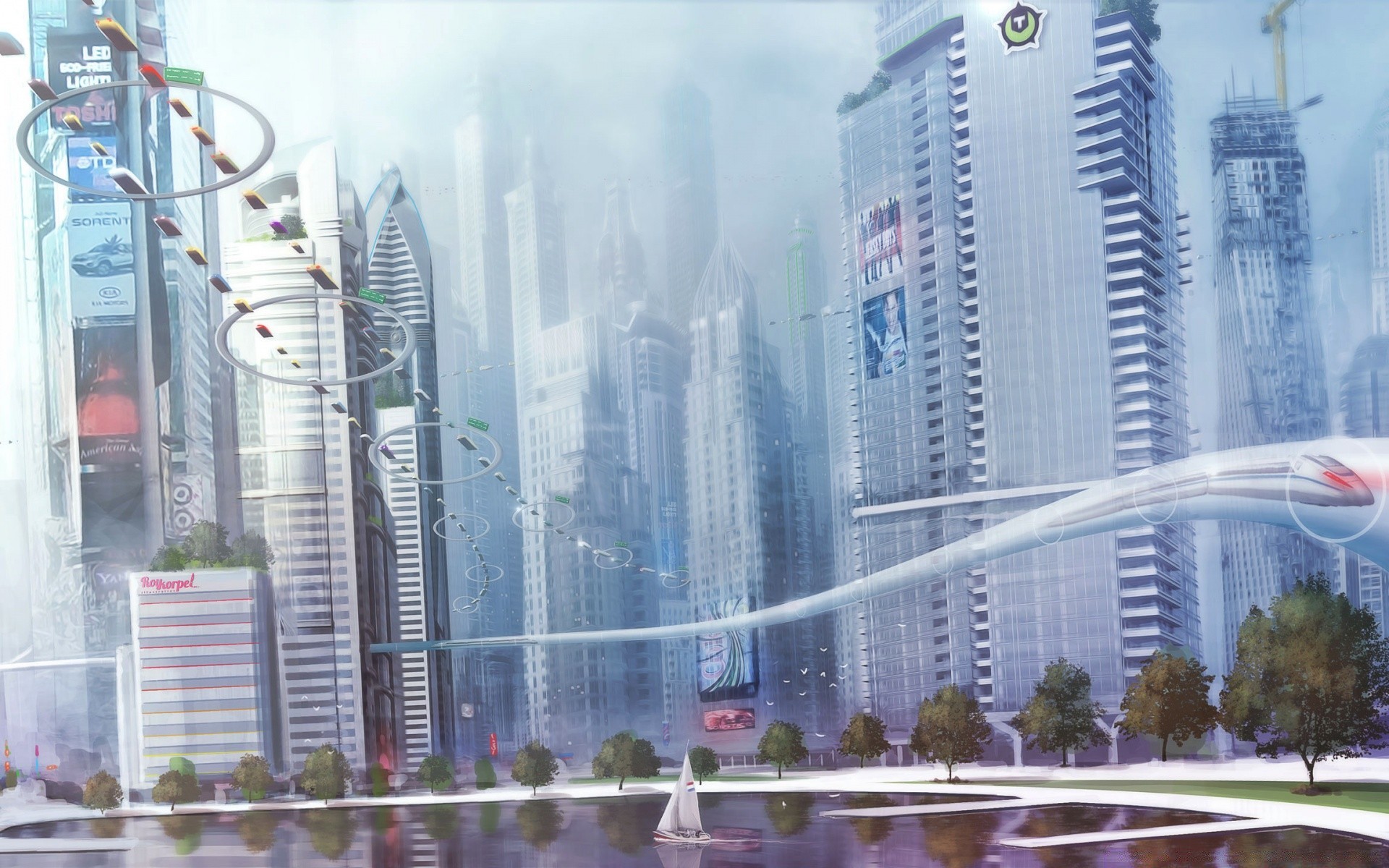 fantasía arquitectura ciudad negocio moderno rascacielos oficina urbano hogar centro de la ciudad ciudad viajes cielo torre moderno skyline distrito alto finanzas reflexión alto