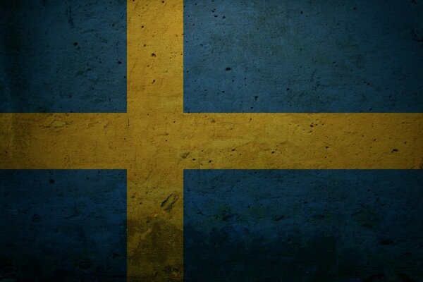 Imagen de la bandera de Suecia en estilo grunge