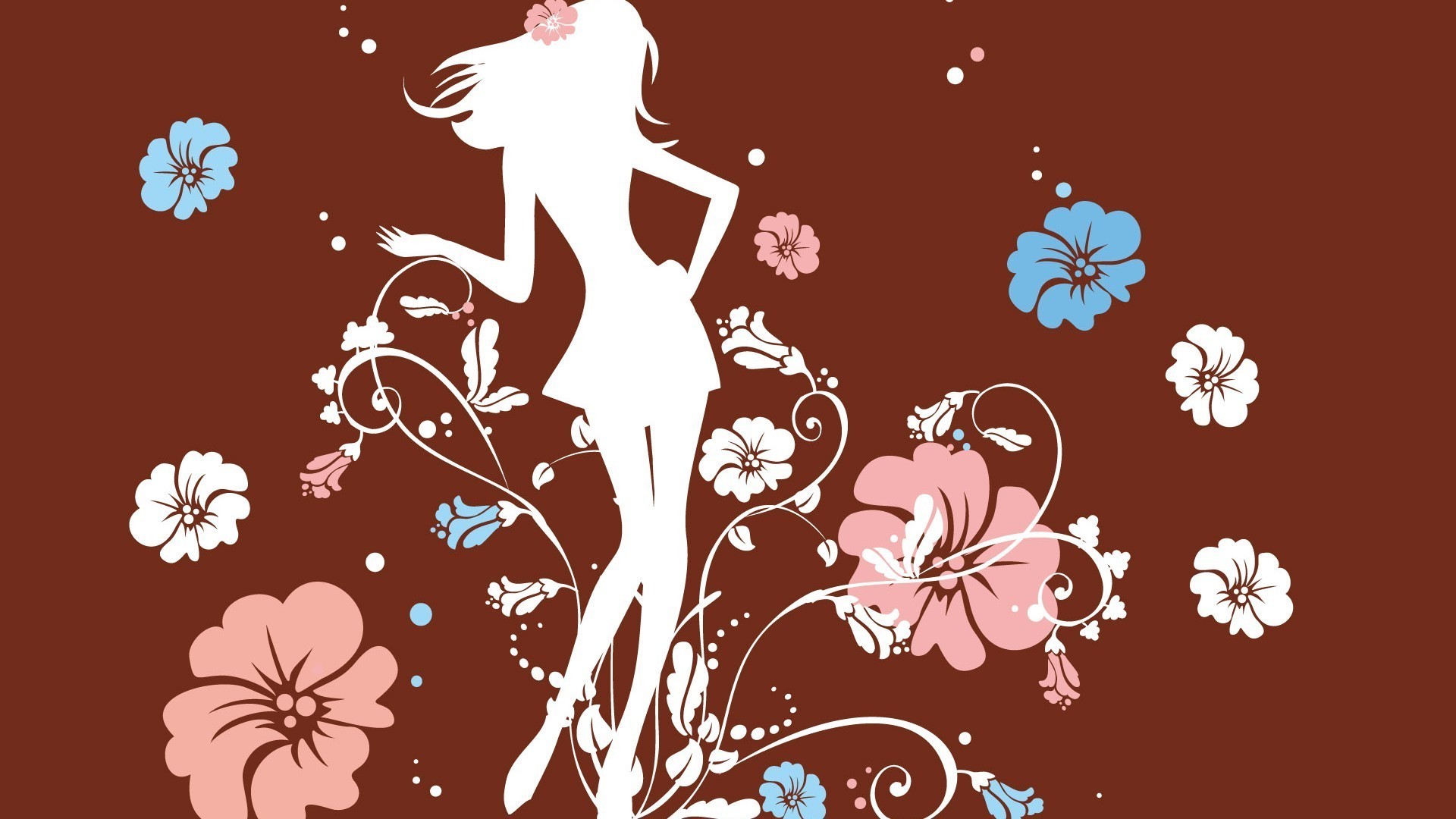 contrastes vector ilustración flor papel pintado decoración diseño floral patrón hoja resumen escritorio adornado retro silueta elemento gráfico curva arte carrete sin fisuras