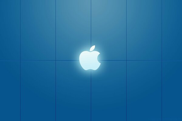 Salvapantallas de Apple sobre fondo azul