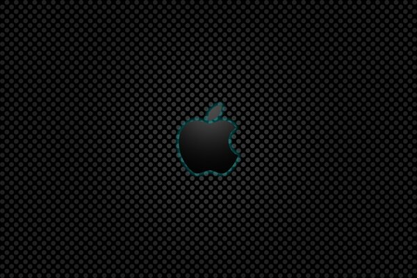 Icono de apple en un fondo oscuro en un punto