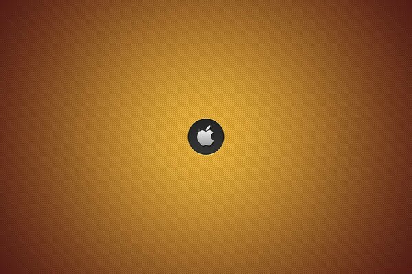 Logotipo de Apple sobre fondo marrón