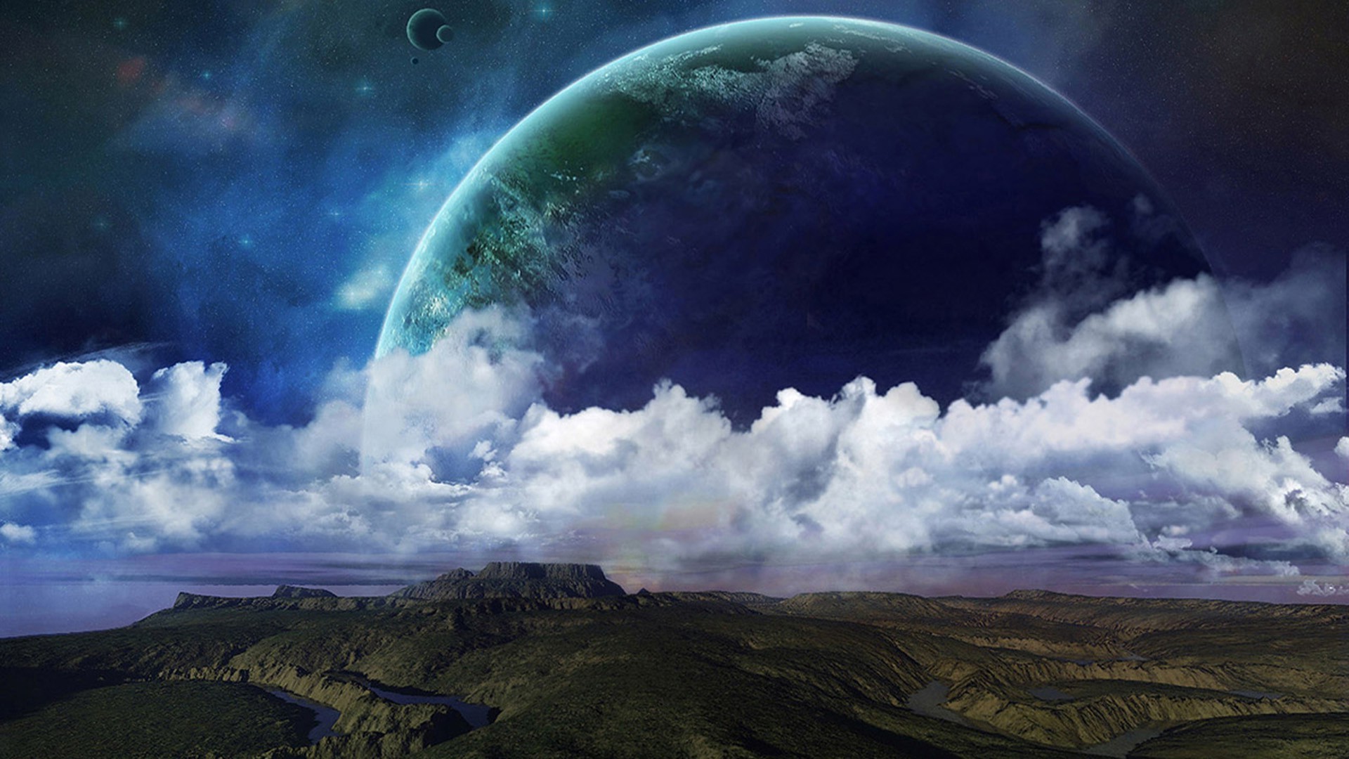 planetas paisaje luna viajes en forma de bola cielo montañas astronomía planetas cráter agua volcán luz al aire libre amanecer