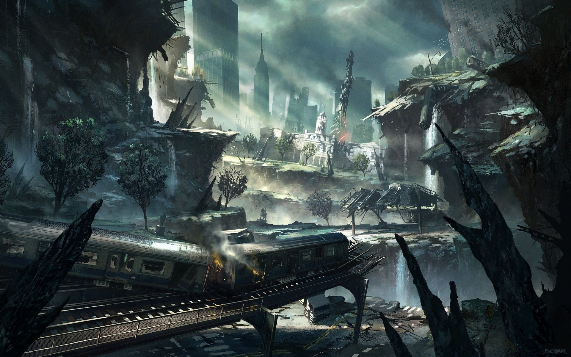 crysis humo agua arte luz