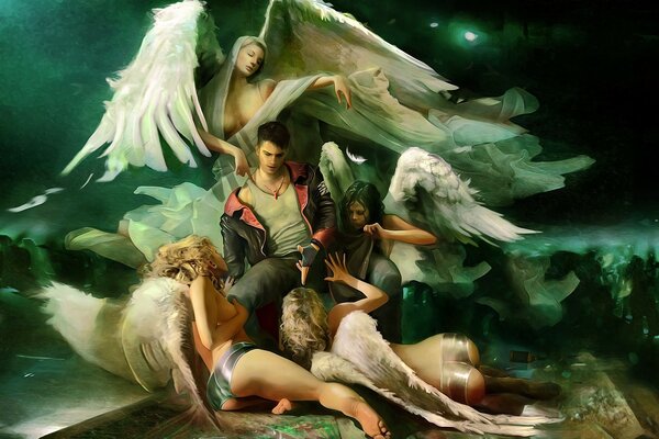 Las mujeres Ángeles y el hombre del juego