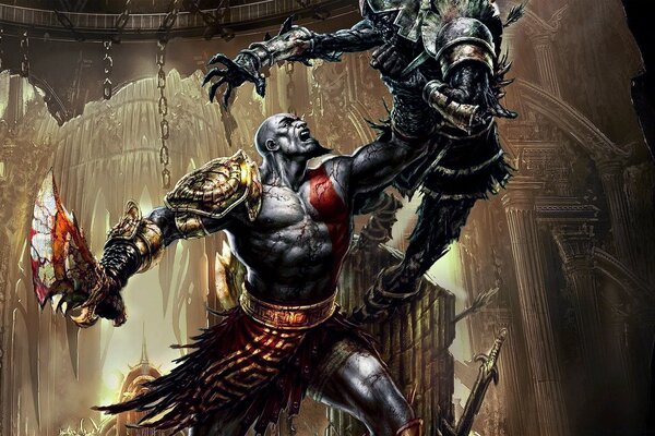 Arte del juego. Kratos está furioso