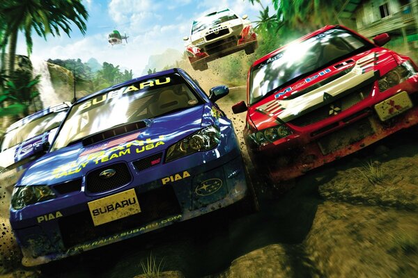 Carreras de coches en los trópicos, juego de ordenador