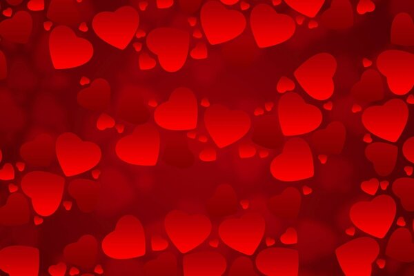 Diseño brillante de diferentes corazones